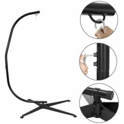 Havendro XXL Metal Hammock C-Stand for Egg Chair in Black - thumbnail 3