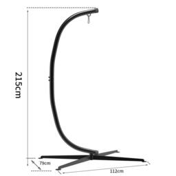 Havendro XXL Metal Hammock C-Stand for Egg Chair in Black - thumbnail 2