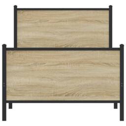 Berkfield Home Metal Bed Frame without Mattress Sonoma Oak 90x200 cm in Brown - thumbnail 5