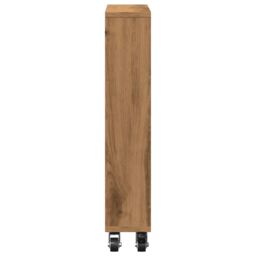 Berkfield Home Narrow Storage Trolley Artisian Oak 48x13x68 cm Engineered Wood in Brown - Size: 48 x 13 x 68 cm - thumbnail 5