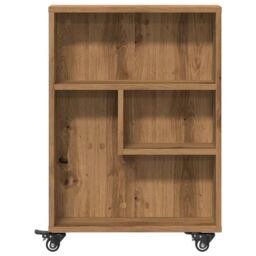 Berkfield Home Narrow Storage Trolley Artisian Oak 48x13x68 cm Engineered Wood in Brown - Size: 48 x 13 x 68 cm - thumbnail 4