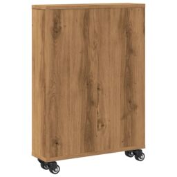 Berkfield Home Narrow Storage Trolley Artisian Oak 48x13x68 cm Engineered Wood in Brown - Size: 48 x 13 x 68 cm - thumbnail 6