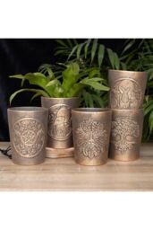KDMD Triple Moon Bronze Terracotta Plant Pot - thumbnail 5