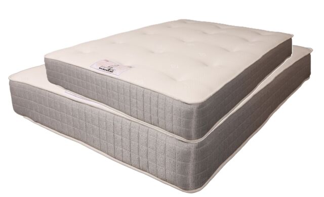 Knight Sleep Kids Bunk Bed Bella Trio Sprung Tufted Mattress - Single & Small Double in Grey - image 1