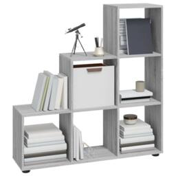 Berkfield Home Staircase Bookcase Grey Sonoma 107 cm Engineered Wood - thumbnail 3