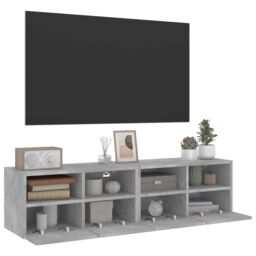 Berkfield Home TV Wall Cabinets 2 pcs Concrete Grey 60x30x30 cm Engineered Wood - Size: 60 x 30 x 30 cm - thumbnail 4