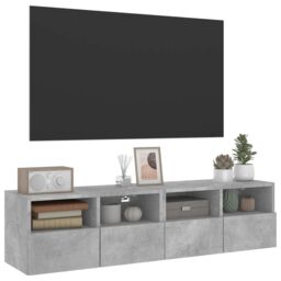 Berkfield Home TV Wall Cabinets 2 pcs Concrete Grey 60x30x30 cm Engineered Wood - Size: 60 x 30 x 30 cm - thumbnail 5