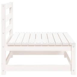 Berkfield Home Garden Sofa Armless White 70x70x67 cm Solid Wood Pine - Size: 70 x 70 x 67 cm - thumbnail 5