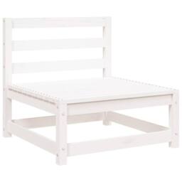 Berkfield Home Garden Sofa Armless White 70x70x67 cm Solid Wood Pine - Size: 70 x 70 x 67 cm - thumbnail 2