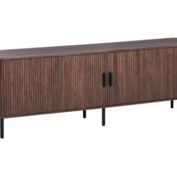 "Wyld and Coco TV Stand Dark Brown Black Metal Legs Sliding Doors Fits Up to 70""" - thumbnail 2