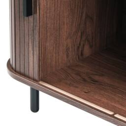 "Wyld and Coco TV Stand Dark Brown Black Metal Legs Sliding Doors Fits Up to 70""" - thumbnail 7
