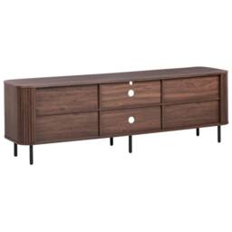 "Wyld and Coco TV Stand Dark Brown Black Metal Legs Sliding Doors Fits Up to 70""" - thumbnail 6