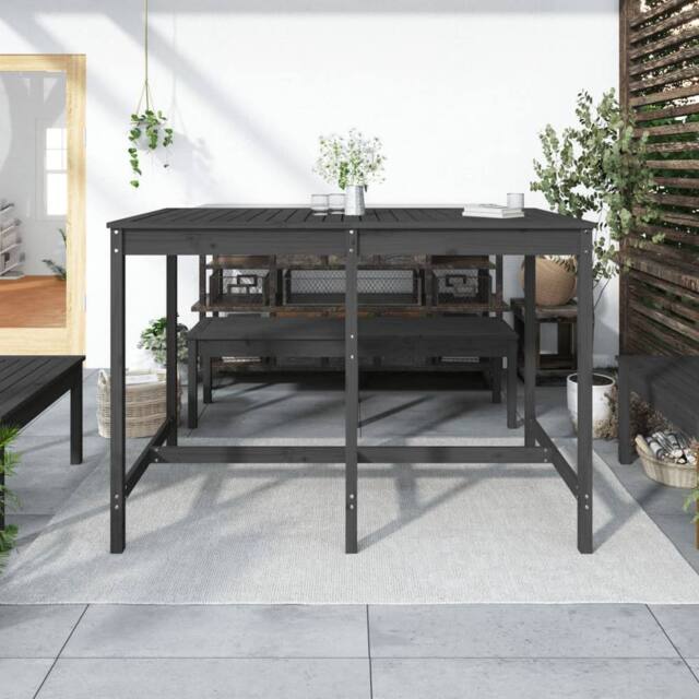Berkfield Home Garden Table Grey 159.5x82.5x110 cm Solid Wood Pine - image 1