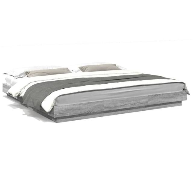 Berkfield Home Bed Frame without Mattress Grey Sonoma 180x200 cm Super King - image 1
