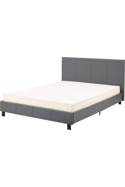 Modernique Bilancio Normal 3ft Grey PU Bed - Size: Double