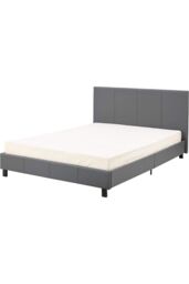 Modernique Bilancio Normal 3ft Grey PU Bed - Size: Double