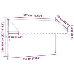 Berkfield Home Manual Retractable Awning 350 cm Anthracite in Dark Grey - thumbnail 8