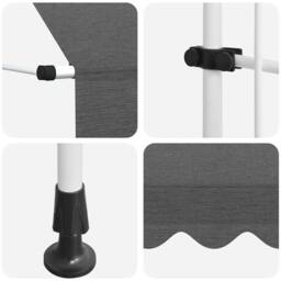 Berkfield Home Manual Retractable Awning 350 cm Anthracite in Dark Grey - thumbnail 7