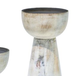 Ivyline Padstow White Wash Wooden Candle Holders 2 Pack - Matching Lanterns & Plates Available - Made of premium quality wood - thumbnail 4