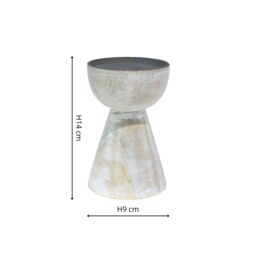 Ivyline Padstow White Wash Wooden Candle Holders 2 Pack - Matching Lanterns & Plates Available - Made of premium quality wood - thumbnail 5