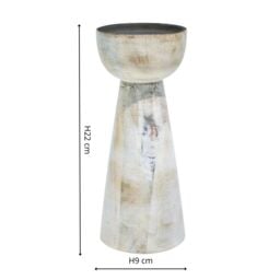 Ivyline Padstow White Wash Wooden Candle Holders 2 Pack - Matching Lanterns & Plates Available - Made of premium quality wood - thumbnail 6