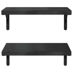 Berkfield Home Wall Shelves 2 pcs 50x30 cm Black Stainless Steel - thumbnail 5