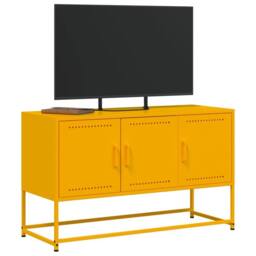 Berkfield Home TV Cabinet Mustard Yellow 100.5x39x60.5 cm Steel - thumbnail 4