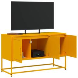 Berkfield Home TV Cabinet Mustard Yellow 100.5x39x60.5 cm Steel - thumbnail 5