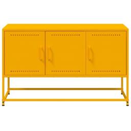 Berkfield Home TV Cabinet Mustard Yellow 100.5x39x60.5 cm Steel - thumbnail 6
