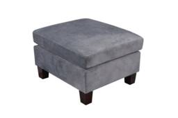 Comfy Living Ltd Brushed Velvet Footstool in Light Grey - thumbnail 1