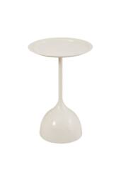 Living and Home Modern Small Round Metal Side Table in Cream - thumbnail 2