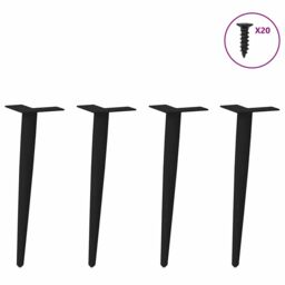 Berkfield Home Coffee Table Legs Conical Shape 4 pcs Black 42-43 cm Steel - thumbnail 3