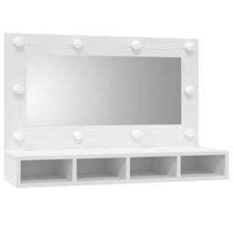 Berkfield Home Mirror Cabinet with LED White 90x31.5x62 cm - thumbnail 1