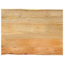 Berkfield Home Table Top 90x60x2.5 cm Live Edge Solid Wood Mango in Brown - thumbnail 2