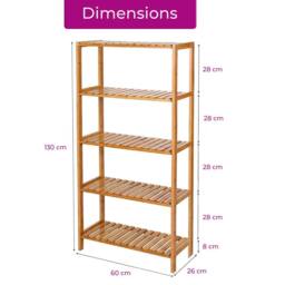 Neo 5 Tier Bamboo Storage Shelf Shelves Rack in Natural - thumbnail 6