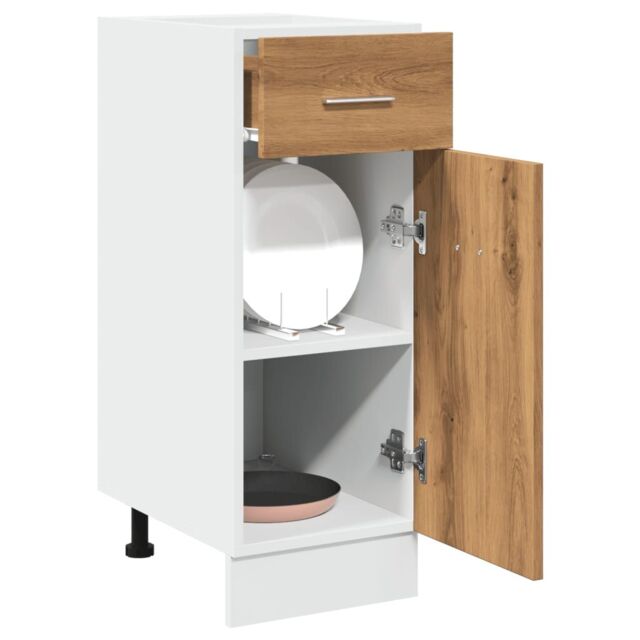 Berkfield Home Drawer Bottom Cabinet Artisan Oak 30x46x81.5 cm Engineered Wood in Brown - image 1