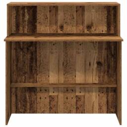 Berkfield Home Reception Desk Old Wood 100x50x103.5 cm Engineered Wood in Brown - thumbnail 5