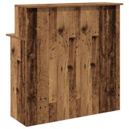 Berkfield Home Reception Desk Old Wood 100x50x103.5 cm Engineered Wood in Brown - thumbnail 7