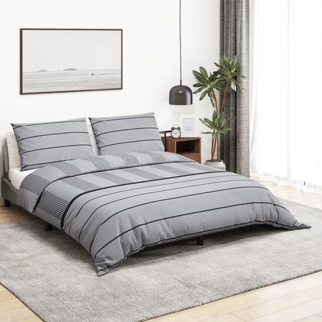 Berkfield Home Duvet Cover Set Grey 200x220 cm Cotton - image 1