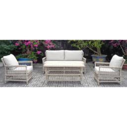 Lemon Pavilion Furniture and Decor Provence Collection Outdoor 4 Seater Lounge Set - L152 x W85 x H75 cm in Beige