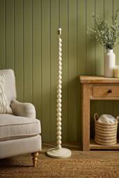 ValueLights Bobbin Wooden Bobble Floor Lamp Base in Cream
