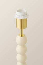 ValueLights Bobbin Wooden Bobble Floor Lamp Base in Cream - thumbnail 3