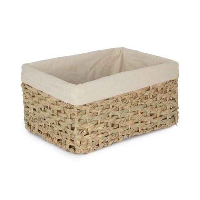 Red Hamper Medium Thatch Grass Woven Storage Basket with White Cotton Lining in Brown - Size: XL - image 1