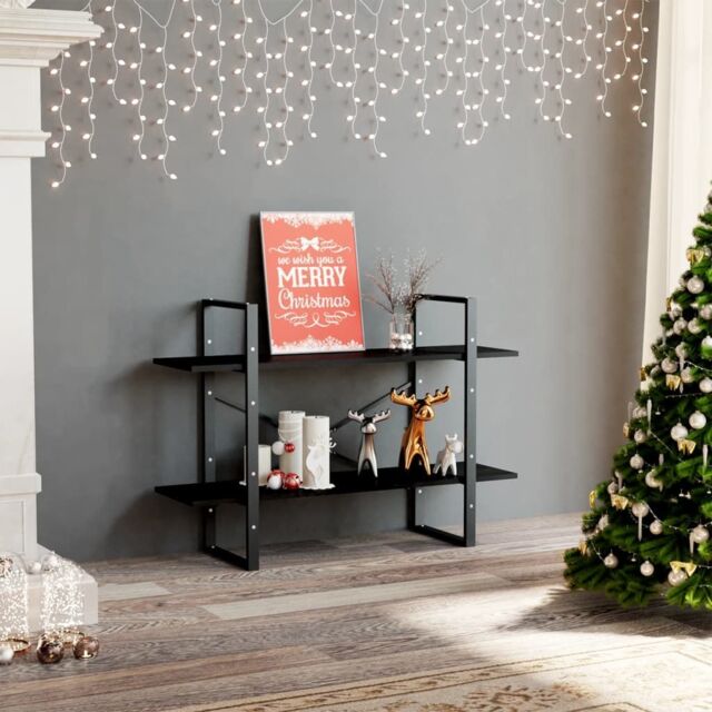 Berkfield Home 2-Tier Book Cabinet Black 100x30x70 cm Engineered Wood - Size: 100 x 30 x 70 cm - image 1