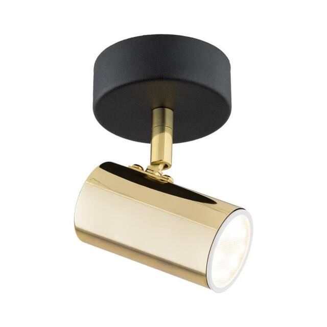 Netlighting Lagos Single Spotlight Brass Steel Black Structure in Gold