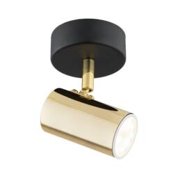 Netlighting Lagos Single Spotlight Brass Steel Black Structure in Gold