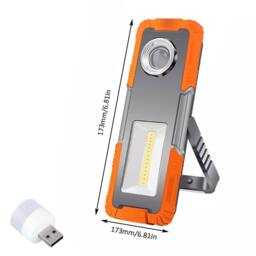 VOGREX Rechargeable LED Work Light for Car Mechanics, Inspection Lamp, Torch in Orange - thumbnail 2