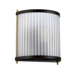 Netlighting Corona Flush 1 Light Wall Light Museum Bronze Frosted Glass in Brown - thumbnail 2