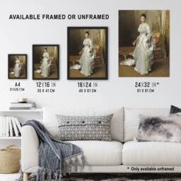 "Artery8 Mrs Henry White Portrait John Singer Sargent Wall Art Poster Print in Brown - Size: W18"" x H24""" - thumbnail 3