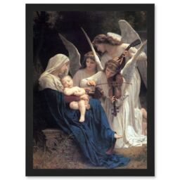 Artery8 William Adolphe Bouguereau Song Of Angels A4 Artwork Framed Wall Art Print in Black - thumbnail 1